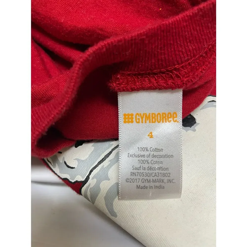 Gymboree‎ Boys Shirt Size 4 Red Snowman Chillin' Tee Top Sunglasses Scarf